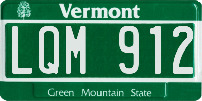 VT license plate LQM912