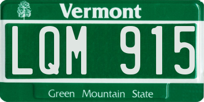 VT license plate LQM915