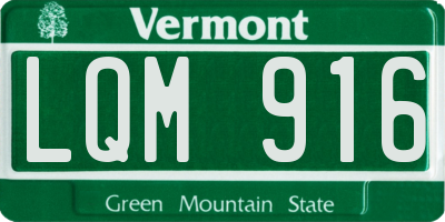 VT license plate LQM916
