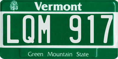 VT license plate LQM917