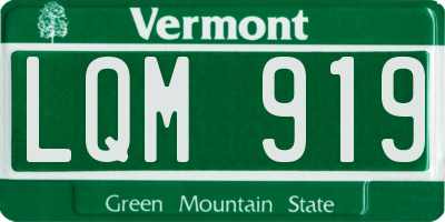 VT license plate LQM919