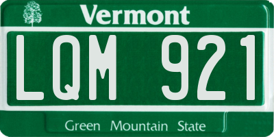 VT license plate LQM921