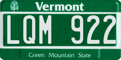 VT license plate LQM922