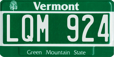 VT license plate LQM924