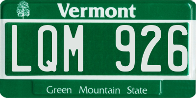 VT license plate LQM926