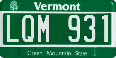 VT license plate LQM931