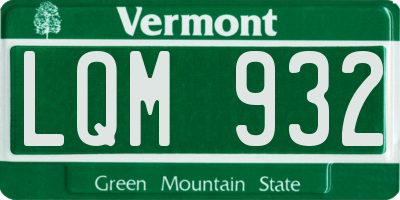 VT license plate LQM932