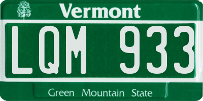 VT license plate LQM933