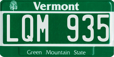 VT license plate LQM935