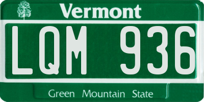 VT license plate LQM936