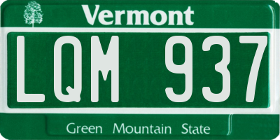 VT license plate LQM937