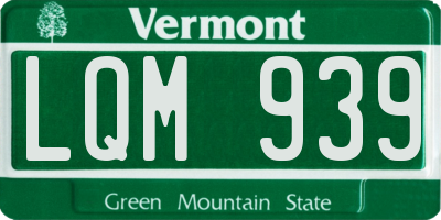 VT license plate LQM939