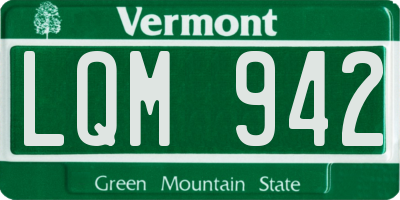 VT license plate LQM942