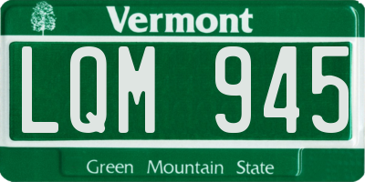 VT license plate LQM945