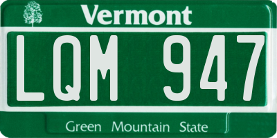 VT license plate LQM947