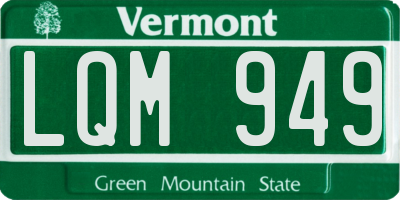 VT license plate LQM949