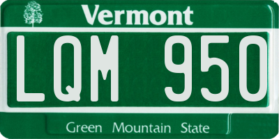 VT license plate LQM950