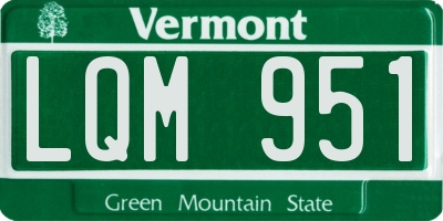 VT license plate LQM951