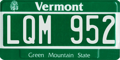 VT license plate LQM952