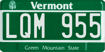 VT license plate LQM955