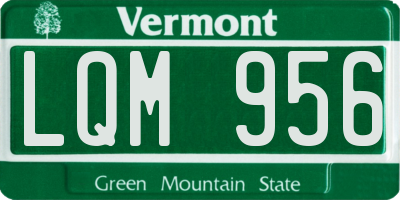 VT license plate LQM956