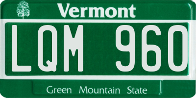 VT license plate LQM960