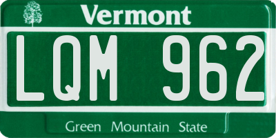 VT license plate LQM962