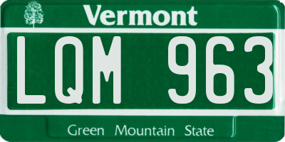 VT license plate LQM963
