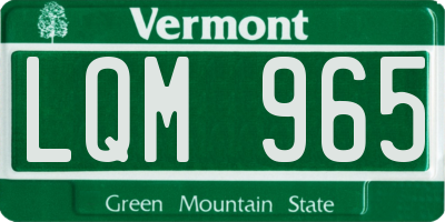 VT license plate LQM965