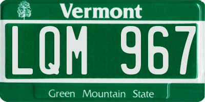 VT license plate LQM967