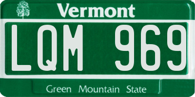 VT license plate LQM969