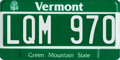 VT license plate LQM970
