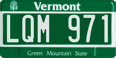 VT license plate LQM971