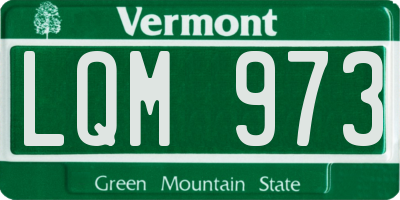 VT license plate LQM973