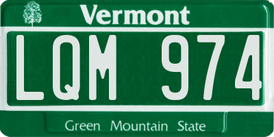 VT license plate LQM974