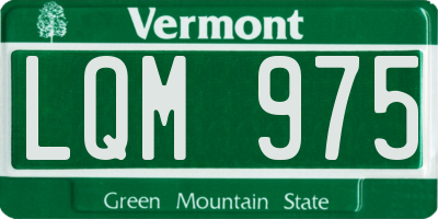 VT license plate LQM975