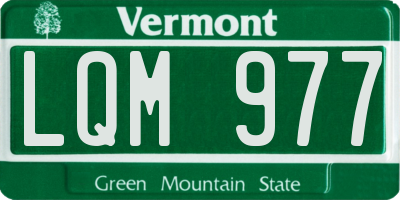 VT license plate LQM977