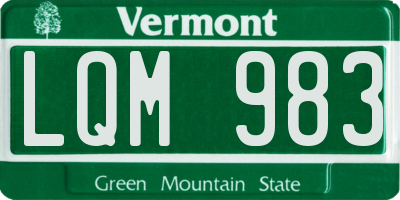 VT license plate LQM983
