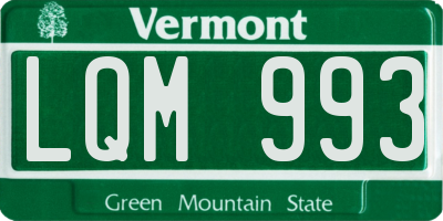 VT license plate LQM993