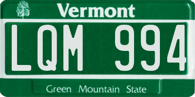 VT license plate LQM994