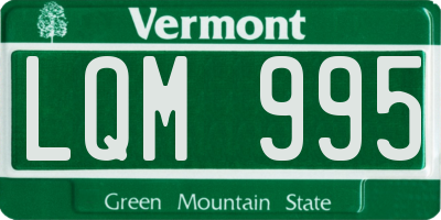 VT license plate LQM995