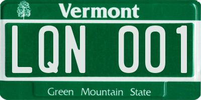 VT license plate LQN001