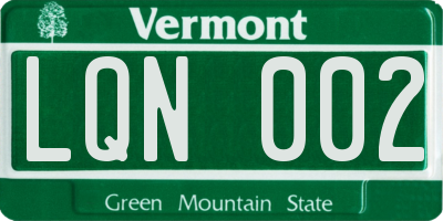 VT license plate LQN002