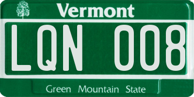 VT license plate LQN008