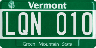 VT license plate LQN010