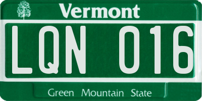 VT license plate LQN016