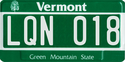 VT license plate LQN018