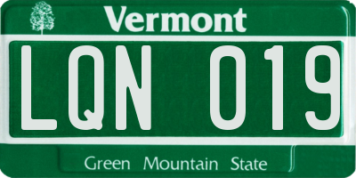 VT license plate LQN019