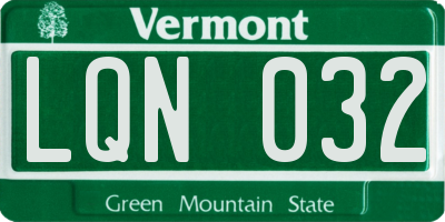 VT license plate LQN032
