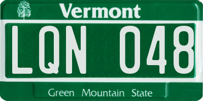 VT license plate LQN048